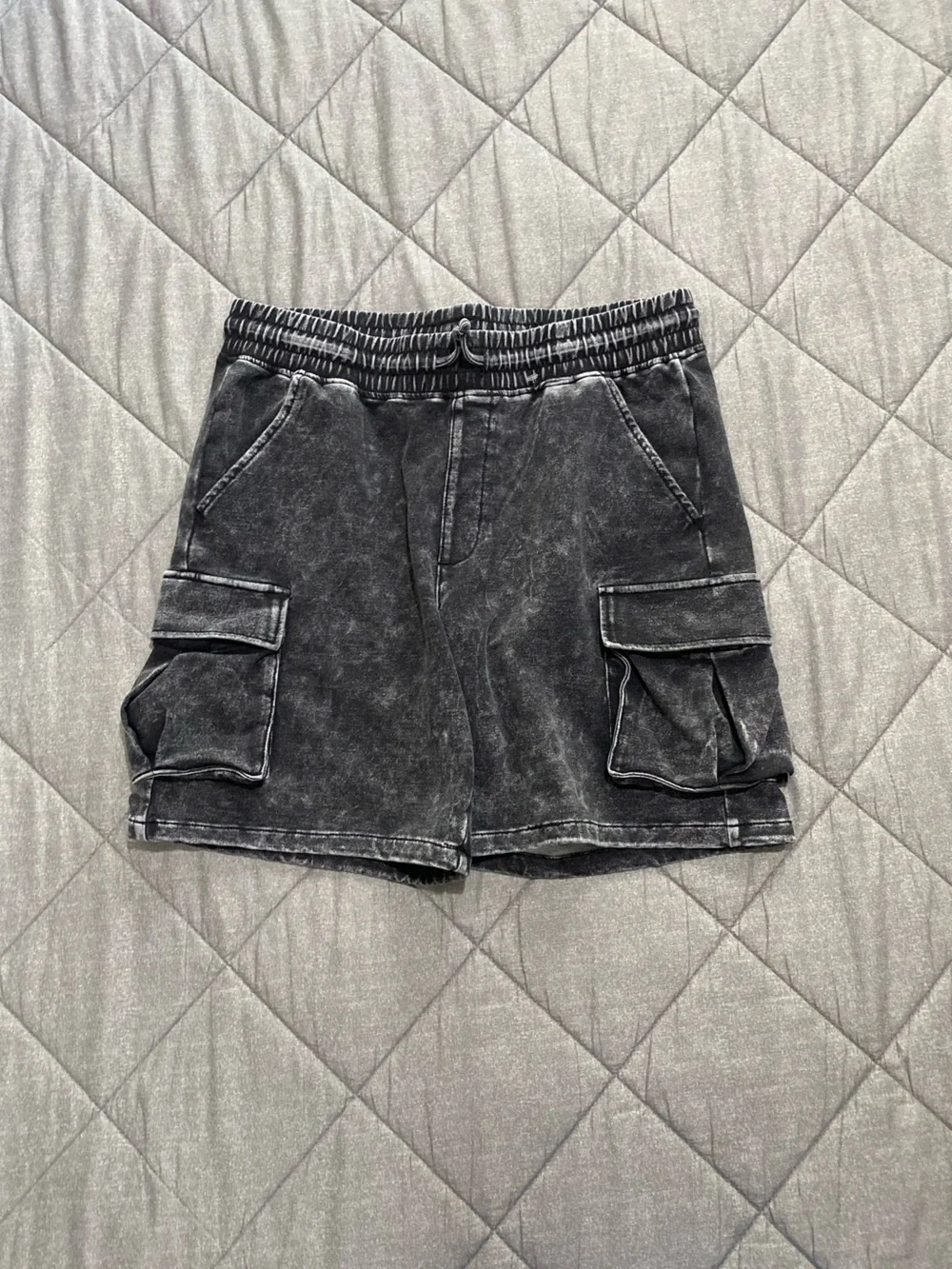 wonder nation Black Washed Cargo Shorts